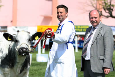 Jim Allister MEP catches up with Andrew Craig, Coleraine, owner of the Supreme Champion British Blue. 